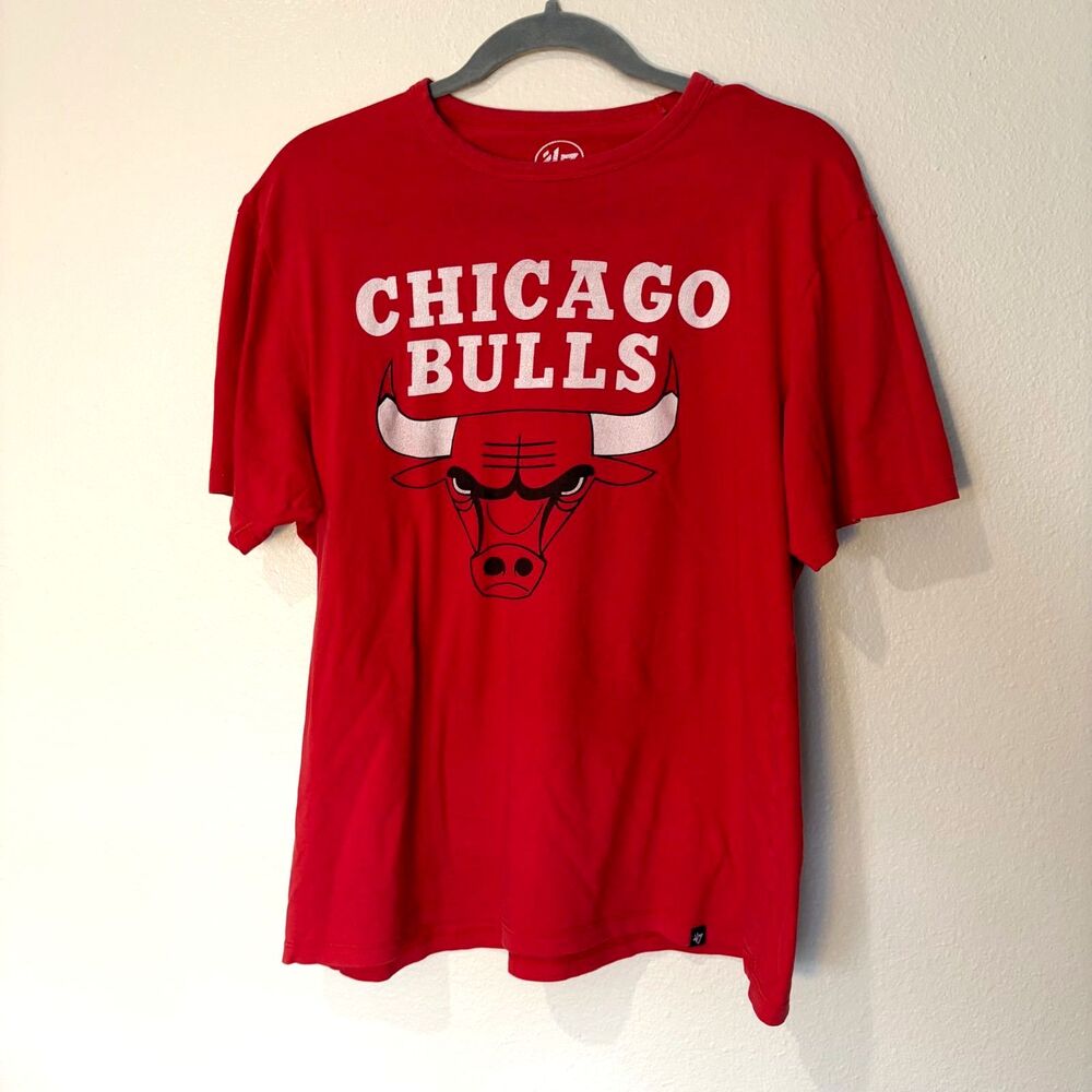 Chicago Bulls Red '47 Brand Womens T-Shirt 100% Cotton Size M